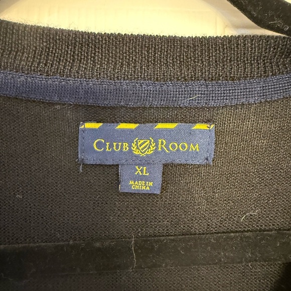 Club Room Men's V Neck Sweater Merino Wool Blend Grey/Black Size Xl - Picture 3 of 5